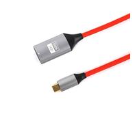 HangTon Câble adaptateur USB-C vers HDMI 4K60p pour iPhone 15/16 Pro Max, MacBook Pro/Air, Samsung Huawei ordinateur portable téléphone vers écran TV projecteur, miroir d'écran, rouge tressé, 20 cm