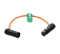 HangTon Câble audio XLR 3 broches mâle vers femelle à angle droit pour enregistreur, mixeur, microphone, haut-parleur, appareils sonores, mixpre 10 II, Zoom, F8n, Zaxcom, Sony, Canon, orange, 30 cm