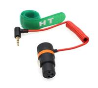 HangTon Câble audio XLR 3 broches vers Mini Jack 3,5 mm pour microphone Boya Rode à Red Komodo 6K DSMC2 caméra, téléphone, ordinateur, PC, connecteur angulaire tressé rouge, 50 cm