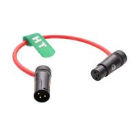 HangTon Câble audio XLR à angle droit pour enregistreur, mixeur, microphone, haut-parleur, sonorisation, Mixpre 10 II, Zoom, F8n, Zaxcom, Sony Canon, 3 broches mâle vers femelle, rouge, 50 cm