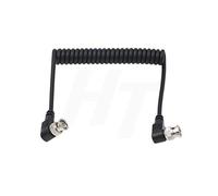 HangTon Câble coaxial en spirale pour moniteur de caméra HD SDI 3G 1080p SDI 75 Ohm à angle droit BNC vers BNC