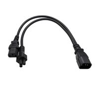 HangTon Câble d'alimentation pour UPS PDU CPU - Adaptateur IEC320 C14 vers C13 C5 Mickey Mouse pour ordinateur PC moniteur TV, 125V-250V 10A 2.5A 30cm