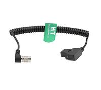 HangTon Câble d'alimentation spiralé D-tap vers Hirose 4 broches mâle à angle droit pour appareils audio 633 688 788T enregistreur mixeur 10-18 V