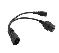 HangTon Câble d'alimentation UPS PDU Splitter en Y, câble d'extension IEC320 C14 mâle vers C19 C13 pour moniteur d'ordinateur imprimante 3 pôles 30,5 cm