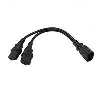 HangTon Câble d'alimentation UPS PDU Y-Splitter - Prolongation IEC320 C14 vers 2X C13 pour ordinateur, moniteur, imprimante 3 broches 30cm