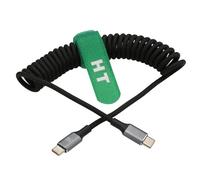 HangTon Câble de charge rapide USB Type-C 240W PD pour iPhone 15/16/17, MacBook Pro, Mate 70, iPad, Canon R5C Sony FX3, Panasonic GH5II, ordinateur portable, tressé spiralé, 5-48V