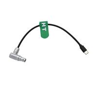 HangTon Câble de commande d'alimentation USB-C pour DJI RS4 RS3 Pro RS2 vers émetteur vidéo Master Wheels, USB Type-C vers angle droit 6 broches 4 + 2 femelles, 20 cm