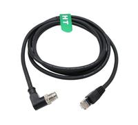 HangTon Câble de données réseau Ethernet Gigabit M12 8 broches X-Code RJ45 CAT 6A pour capteur de vision Cognex DM260 Keyence IV3 SR5000 Basler, coudé à droite 1 m