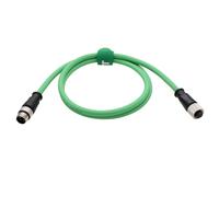 HangTon Câble d'extension Ethernet M12 4 broches D mâle vers M12 4 broches D femelle pour réseau d'application industrielle CAT5e blindé flexible 1 m