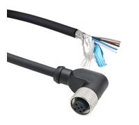 HangTon Câble électrique M12 à angle droit avec code A 5 broches femelle pour capteur d'actionneur à fil nu pour les contrôles industriels, l'automatisation des appareils réseau, CANopen, IO Link,