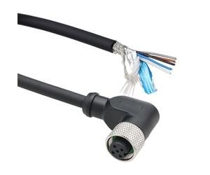 HangTon Câble électrique M12 à angle droit avec code A 5 broches femelle pour capteur d'actionneur à fil nu pour les contrôles industriels, l'automatisation des appareils réseau, CANopen, IO Link,