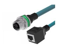 HangTon Câble Ethernet industriel RJ45 vers M12 8 broches Cat6 codé X | Prise 8P à montage frontal, SF/UTP 26AWG, pour armoire de commutateurs réseau, automatisation, vision industrielle, 2 m