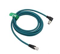 HangTon Câble Ethernet M12 8 broches RJ45 codé X CAT7e GigE pour Basler Cognex Capteur de caméra Angle droit 10m