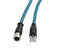 HangTon Câble Ethernet, M12 8 broches X codé femelle vers RJ45 Cat7e pour capteur d'actionneur industriel Profibus Application d'automatisation réseau routeur PLC, SF/UTP vert, 8 m