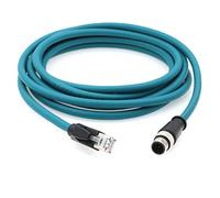 HangTon Câble Ethernet M12 8P A codé RJ45 pour caméra industrielle Cognex in Sight 5000 7000, DMR 200 500, ISM1400 PLC (5 mètres)