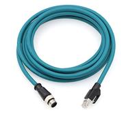 HangTon Câble Ethernet M12 8P A codé RJ45 pour caméra industrielle Cognex in-Sight 5000 7000, DMR 200 500, ISM1400 PLC (3 mètres)