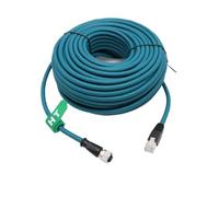 HangTon Câble Ethernet M12 X-Coded 8 Pin Female to RJ45 Cat7e Patch Cord pour Automatisation Industrielle Actionneur Capteur Réseau Profibus Commutateurs 20M