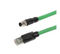 HangTon Câble Ethernet M8 4 broches RJ45 Cat5e pour capteur d'actionneur Beckhoff EtherNet Profinet Fieldbus Contrôle de l'automatisation industrielle, haute flexibilité blindé PUR, 15 m