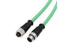HangTon Câble Ethernet pour capteur Profinet réseau de caméra de vision industrielle, M12 4 broches D codé mâle vers M12 4 broches D-Code femelle étanche blindé flexible 7 m
