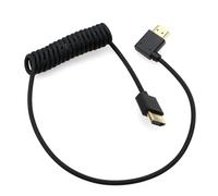 HangTon Câble HDMI 8K 4K 60p pour caméra ATOMOS Ninja V SmallHD Ultra Sony Venice Z190 Canon XF705 Lumix S5II X G9 Z8 Porkeys Teradek, câble HDMI 2.1 à angle gauche de type A, câble en spirale