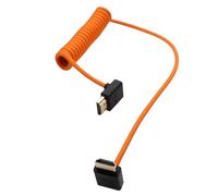 HangTon Câble HDMI 8K 4K ProRes pour moniteur de caméra Gimbal, ATOMOS Ninja V Shinobi, Sony FX30 A7IV, Canon Lumix Nikon, BMPCC6K, FEELWORLD Portkeys SmallHD Angle haut et bas, spirale de 50 cm