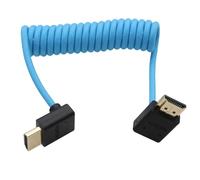 HangTon Câble HDMI 8K/60 4K/120p 90 degrés pour ATOMOS Ninja V Shinobi, Sony FX9 FX30, Nikon Z6iii Z8 Z9, Fujifilm GFX100II X-H2S, Teradek Hollyland Mars 400, Home Cinéma, tressé enroulé