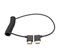 HangTon Câble HDMI à angle gauche 8K 60p 4K 120p pour appareil photo ATOMOS Ninja V, Lumix S5II GH5, Sony A7S3 A7RV A7IV Canon C70 Z9 Appareil photo FEELWORLD BMD, type A HDMI 2.1, tressé spiralé, 50