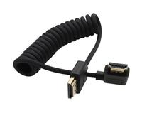 HangTon Câble HDMI haute vitesse pour ATOMOS Ninja V Shinobi, Sony, Canon, Lumix Nikon, Blackmagic, TV, ordinateur portable, projecteur, PS5, Xbox, FEELWORLD Portkeys, noir tressé, spiralé, angle