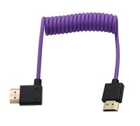 HangTon Câble HDMI type A 8K 4K pour ATOMOS Ninja V Shinobi, Z CAM E2-S6/F6/M4 Mark II, VILTROX Andycine, Teradek Hollyland Mars 400 transmission, violet tressé enroulé