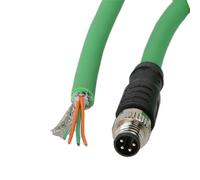 HangTon Câble M8 4 broches vers ouvrir pour module réseau Beckhoff Keyence capteur EtherNet EtherCAT Contrôle d'automatisation industrielle, code A mâle, blindé PUR, 20 m