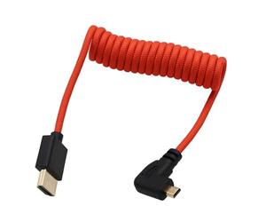 HangTon Câble micro HDMI vers HDMI 4K60 8K ProRes RAW à angle droit pour ATOMOS Ninja V Ultra Monitor, Sony ZV-E1 A7C2 A6700, Canon R6II R5 R3, Lumix S5 S9 G100, Fujifilm X-T50, rouge tressé