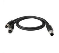 HangTon Câble répartiteur en Y M12 4 broches 30 V 4 A pour Banner Weidmüller Automation industrielle Interrupteur de capteur PLC, étanche en PVC blindé 1 m