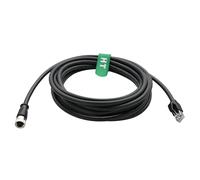 HangTon Câble réseau Ethernet M12, 8 broches X codé femelle vers RJ45 pour capteur d'actionneur industriel Teledyne FLIR Profibus Automation réseau routeur PLC, SF/UTP noir, 2 m