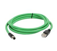 HangTon Câble réseau M8 4 broches à code A vers RJ45 pour capteur d'actionneur Beckhoff EtherCAT EtherNet Profinet Fieldbus de terrain Contrôle d'automatisation industrielle, Cat5e PUR blindé, 2 m