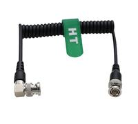 HangTon Câble spiralé 3G HD SDI BNC pour Atomos SmallHD Blackmagic Video Assist Teradek Hollyland Feelworld Portkeys Monitor Sony Alexa Camera Transmission, angle droit BNC