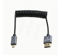HangTon Câble Spiralé Micro HDMI vers Standard 4K 8K 60fps pour ATOMOS Ninja V Monitor Sony A6400 A7s Canon EOS M R5 R7 GH4 X-T4 Z50 Caméra Type A D 2.1 30 cm