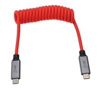 HangTon Câble USB-C, 20 Gbit/s, charge rapide 100 W, écran 4K 60p, pour Sony A7iv FX30 FX6 Samsung SSD externe Canon R5 R6 ZCAM, iPhone 16/17, PC, moniteur, spirale rouge