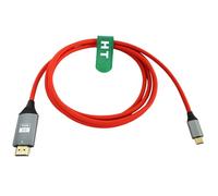 HangTon Câble USB-C vers HDMI 4K 60p pour ordinateur portable, téléphone, tablette vers écran TV HD, projecteur, pour iPhone 15/16, MacBook Pro/Air, Galaxy S24, Dell, rouge tressé, 3 m