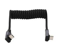HangTon Câble USB de type C à 90 degrés, câble de données et d'alimentation, 20 Gbit/s, 100 W, 4K60p pour R8 A7CR A7Ⅳ FX3 Lumix, iPhone 17, SSD externe, moniteur, enroulé 30 cm