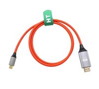 HangTon Câble USB Type-C vers HDMI 4K 60 Hz pour miroir d'écran, iPhone 15/16, MacBook Pro/Air, Dell Lenovo, ordinateur portable vers écran TV, projecteur, tressé, rouge, 1,8 m