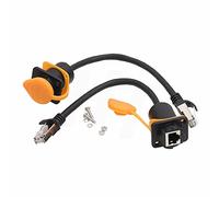 HangTon Connect Lot de 2 câbles d'extension réseau LAN Ethernet RJ45 femelle étanche vers RJ45 mâle 8p8c 15 cm