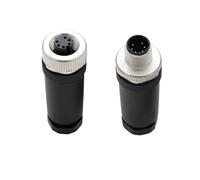 HangTon Connecteur M12 mâle femelle à 6 broches, terminaison à vis, code A, puissance 30 V 2 A, circulaire étanche, non blindé, filetage de verrouillage de 12 mm pour capteur d'automatisation