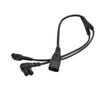 HangTon Cordon d'alimentation en Y IEC320 C8 vers 2x C7 Angle droit Figure 8 pour Ordinateur portable PS4 LED Lampe Appareils ménagers 12"