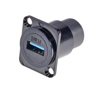 HangTon - Coupleur USB 3.0 étanche Connecteur, D-type Châssis de câble en ligne Prise de panneau femelle à femelle, IP65 Passerelle à travers le bord