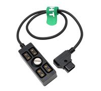 HangTon D-Tap Power Splitter Hub 1/4"-20 Vis P-TAP Mâle vers Femelle 1 à 4 4 Ports Adaptateur pour Batterie V-Mount Gold Mount Anton Bauer IDX Sony 50 cm