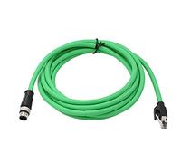 HangTon Ethernet Cable M12 4 Pin D-Coded to RJ45 CAT5e Network for Omron Keyence IV2 Sick Datalogic Matrix Camera Sensor Vision Reader 3m