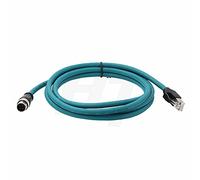 HangTon Ethernet CAT5e Cable M12 4 Pin D-Code to RJ45 for Keyence IV2, Datalogic 210N, Sick Omron Vision Sensor Barcode Reader Scanner Profinet Network Switches Control Power 2m