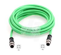 HangTon Ethernet Encoder Sensor Camera M12 4 Pin D Coded Male to M12 4 Pin D Coding Male Cable for Baumer Network Profinet Fieldbus Power Data 3m