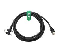 HangTon GigE Câble CAT6 pour Basler Baumer Cognex AVT Hikvision iDS Jai Sony FLIR Camera to Vision System, angle droit RJ45, vis de verrouillage horizontale vers RJ45, PVC blindé, 3 m
