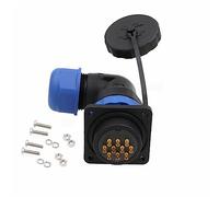 HangTon HE29 Connecteur 10 Broches à souder Circulaire pour l'extérieur, Prise de câble pour Montage sur Panneau, 10A Power Waterproof Quick-Disconnect Mâle Femelle Angle Droit